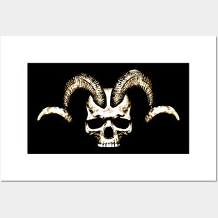 Ram Horned Skull Posters and Art